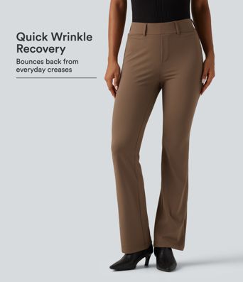 Halara Flex™ DayStretch Wrinkle Recovery Mid Rise Bootcut Work Pants with Pockets