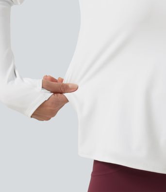 SoftlyZero™ Airy Quick Dry Round Neck Raglan Long Sleeve Mesh Back Crossover Yoga Sports Top with Thumb Holes SoftlyZero™ Airy Quick Dry Round Neck Raglan Long Sleeve Mesh Back Crossover Yoga Sports Top with Thumb Holes