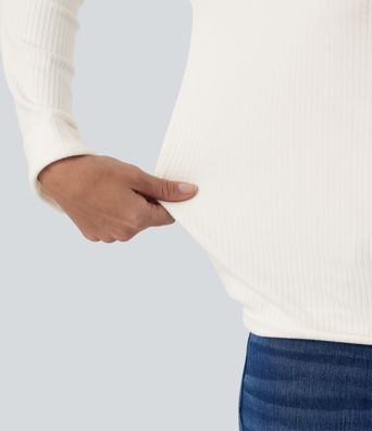 Casual-Top mit hohem Kragen und langen Ärmeln Casual-Top mit hohem Kragen und langen Ärmeln