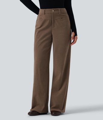 Lässige Cordhose mit mittelhohem Bund, mehreren Taschen und geradem Bein Lässige Cordhose mit mittelhohem Bund, mehreren Taschen und geradem Bein