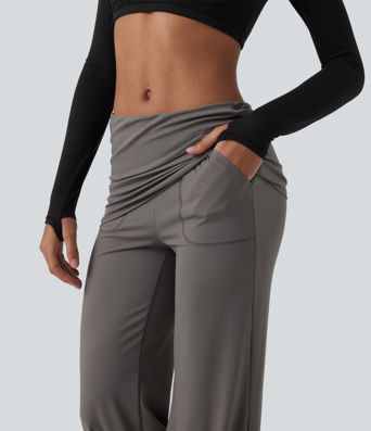 SoftlyZero™ Airy Low Rise Tapered InstantCool Yoga Skirted Joggers with Pockets