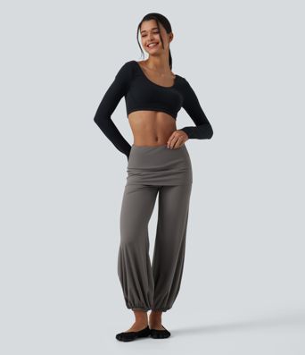 SoftlyZero™ Airy Low Rise Tapered InstantCool Yoga Skirted Joggers with Pockets