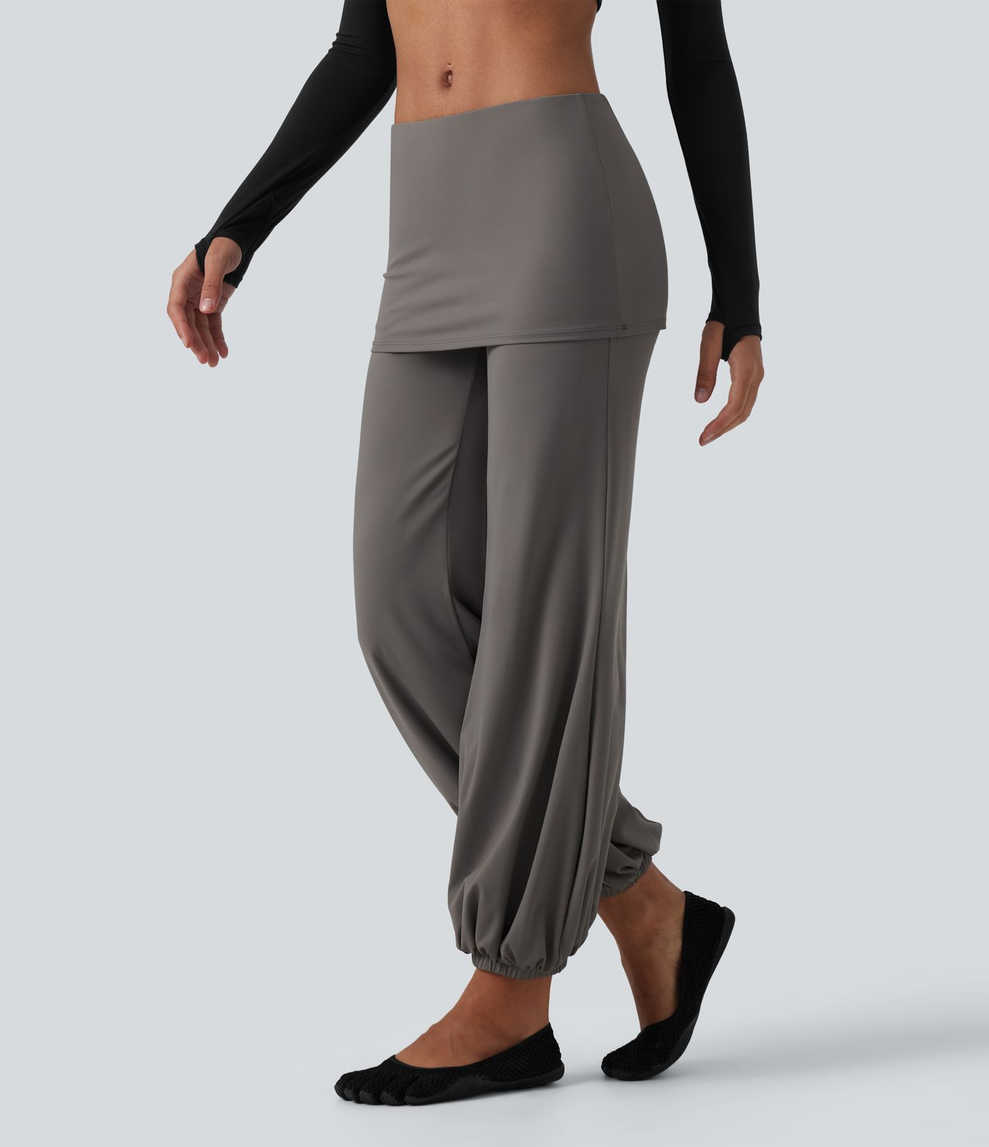 SoftlyZero™ Airy Low Rise Tapered InstantCool Yoga Skirted Joggers with Pockets