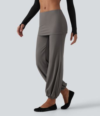 SoftlyZero™ Airy Low Rise Tapered InstantCool Yoga Skirted Joggers with Pockets