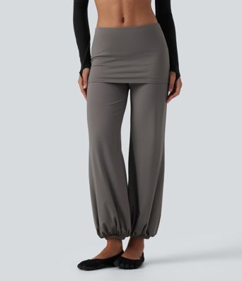 SoftlyZero™ Airy Low Rise Tapered InstantCool Yoga Skirted Joggers with Pockets