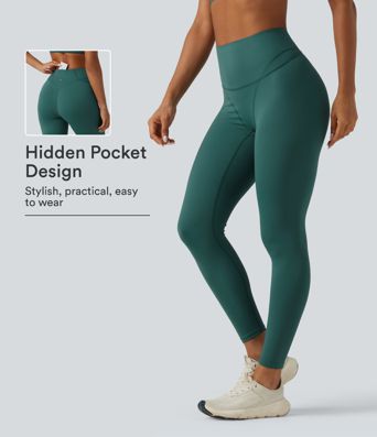 High Waisted Skinny Running Leggings with Pocket