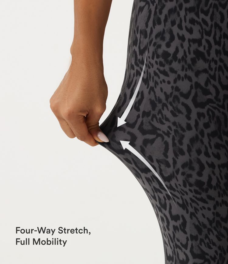 Halara UltraSculpt™ Extra Heat Leopard Print High Waisted Tummy Control Fleece Workout Leggings with Pockets