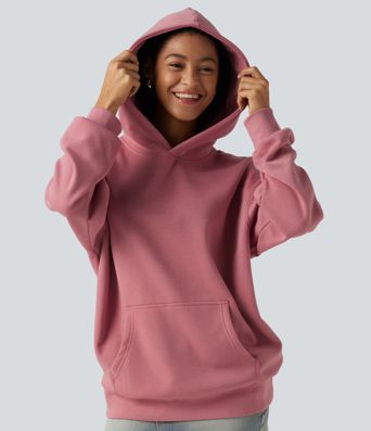 Hooded Long Sleeve Fleece Casual Sweatshirt