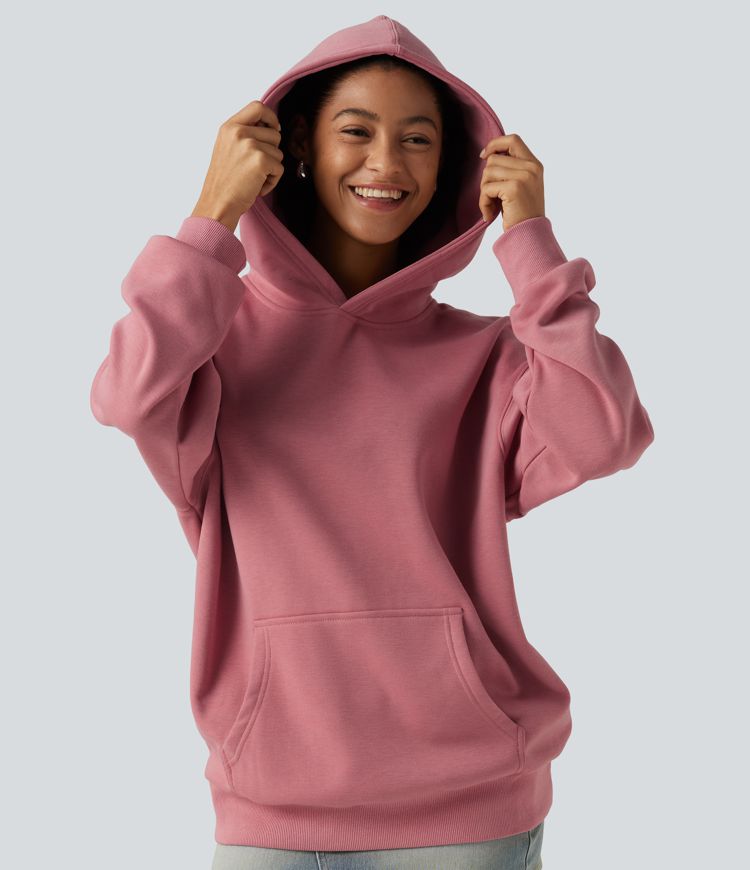 Hooded Long Sleeve Fleece Casual Sweatshirt