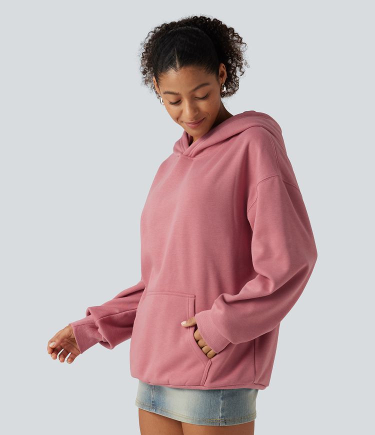 Hooded Long Sleeve Fleece Casual Sweatshirt