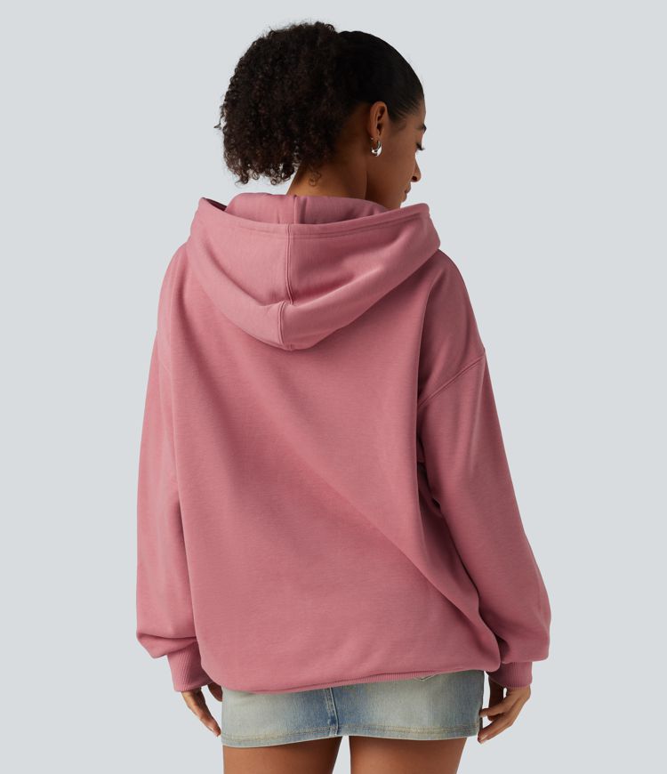 Hooded Long Sleeve Fleece Casual Sweatshirt