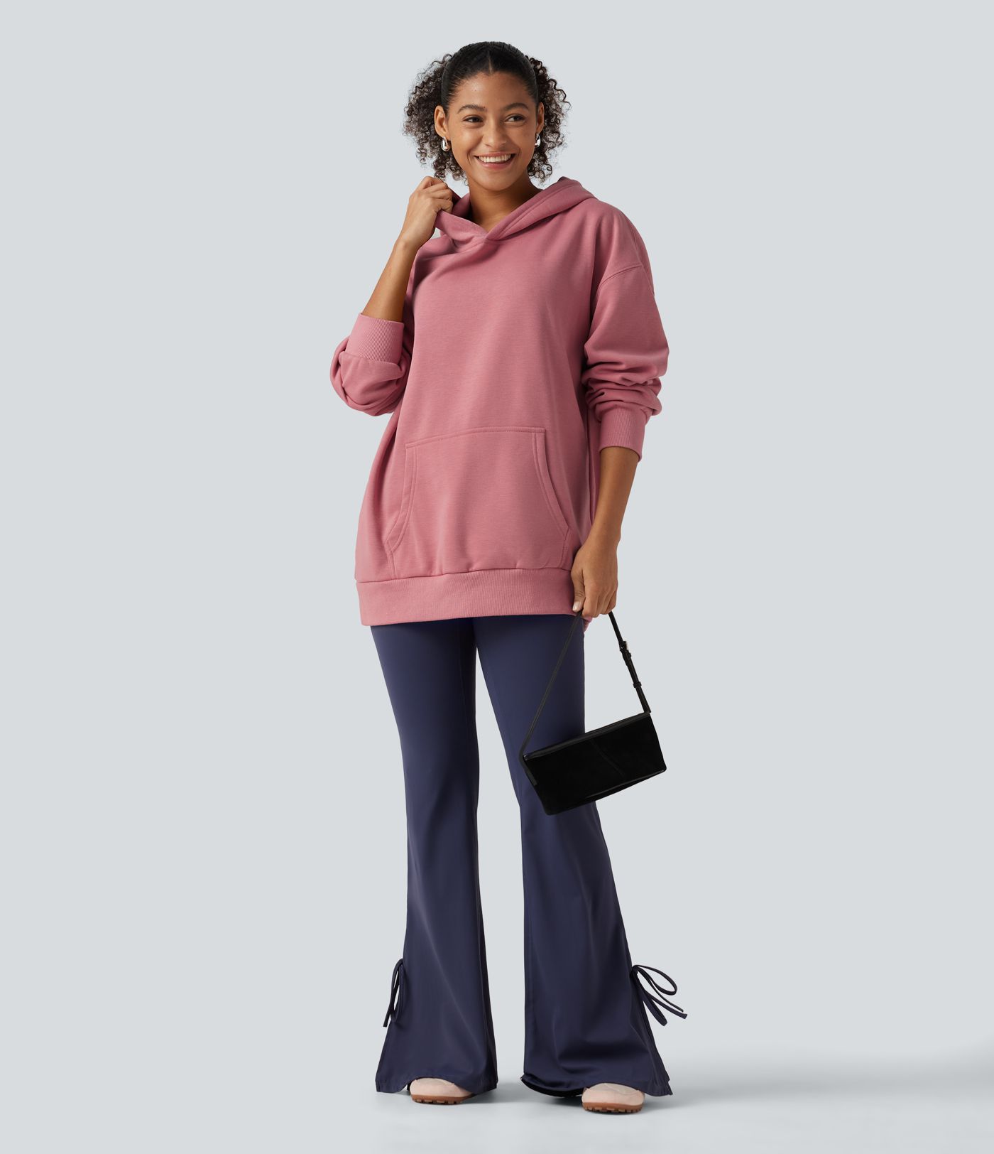 Hooded Long Sleeve Fleece Casual Sweatshirt