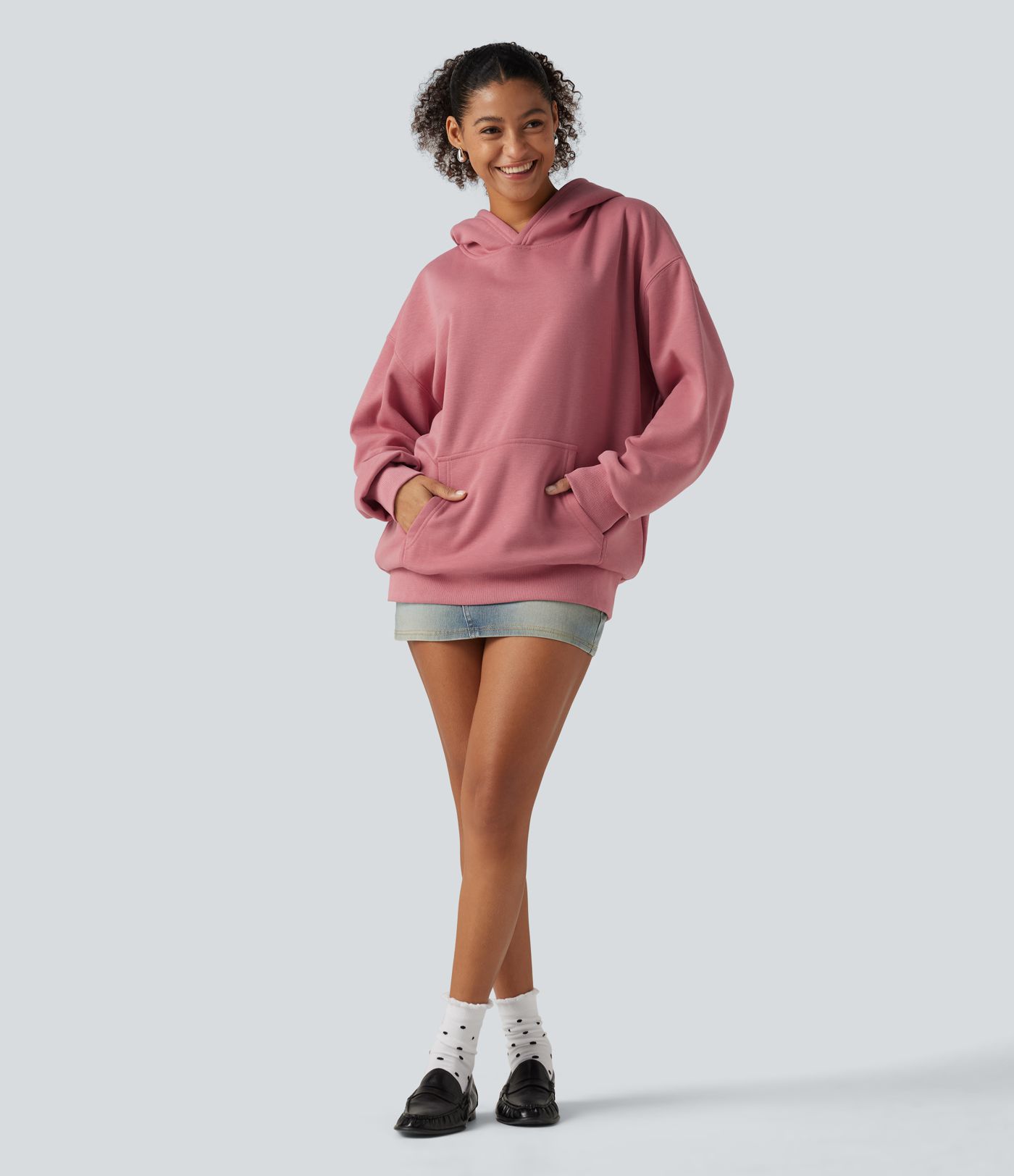 Hooded Long Sleeve Fleece Casual Sweatshirt