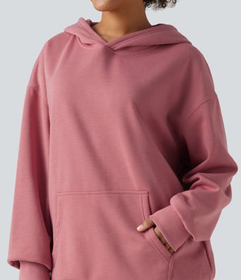 Hooded Long Sleeve Fleece Casual Sweatshirt