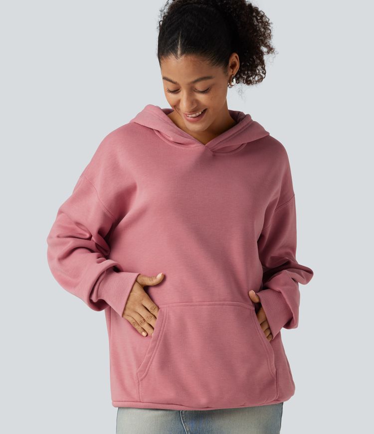 Hooded Long Sleeve Fleece Casual Sweatshirt