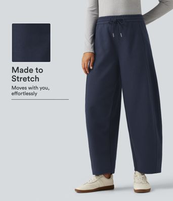 Mid Rise Drawstring Casual Cotton Sweatpants with Pockets