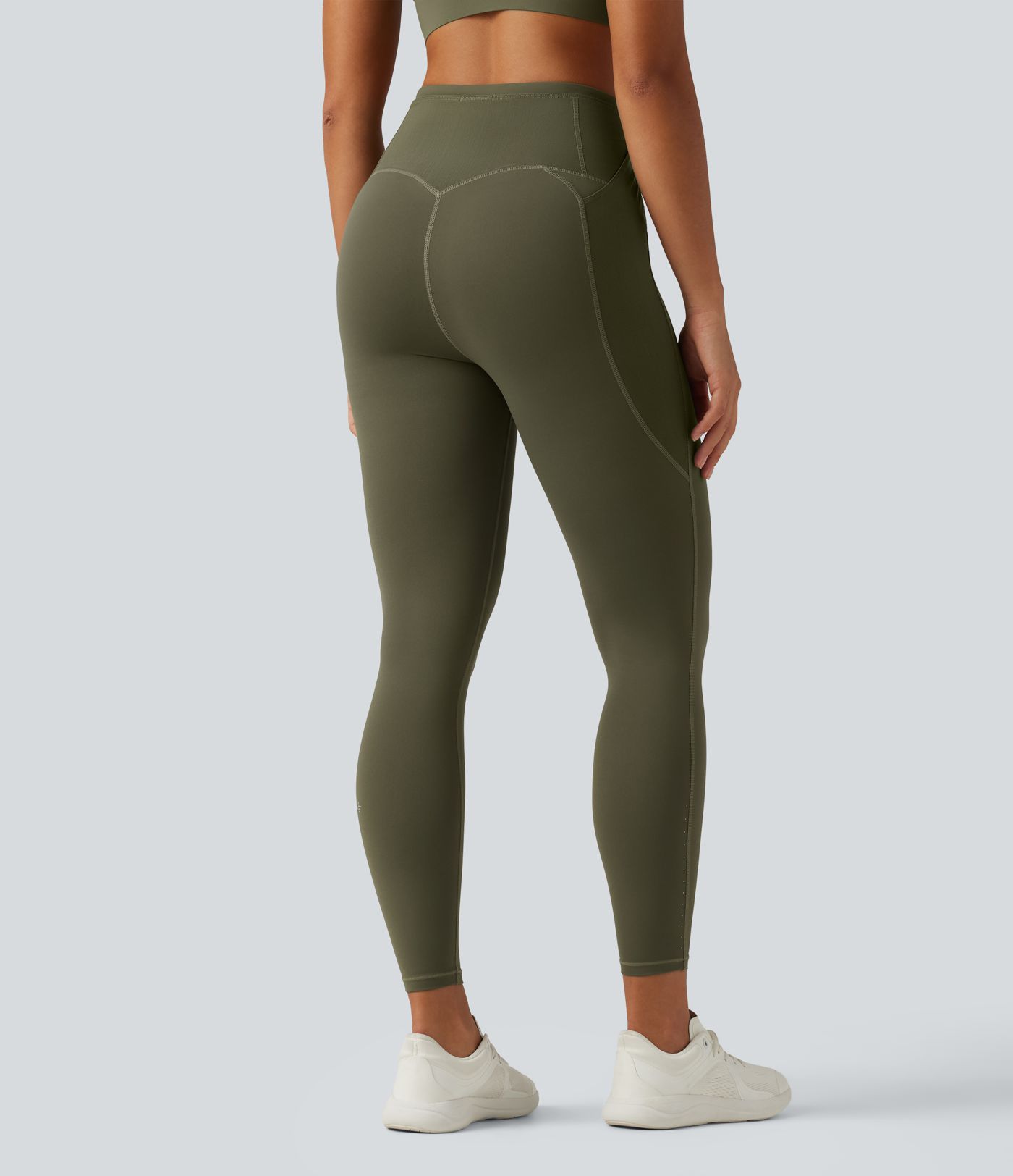High Waisted Drawstring Contrast Mesh Quick Dry Running Leggings with Reflective Dots and Pockets High Waisted Drawstring Contrast Mesh Quick Dry Running Leggings with Reflective Dots and Pockets