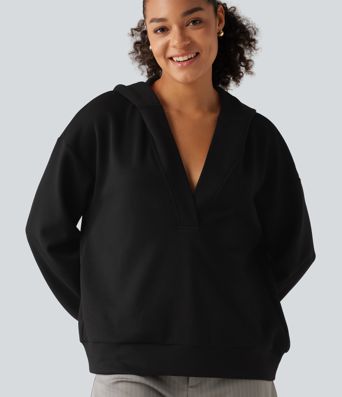 Hooded Dropped Shoulder Long Sleeve Work Sweatshirt Hooded Dropped Shoulder Long Sleeve Work Sweatshirt