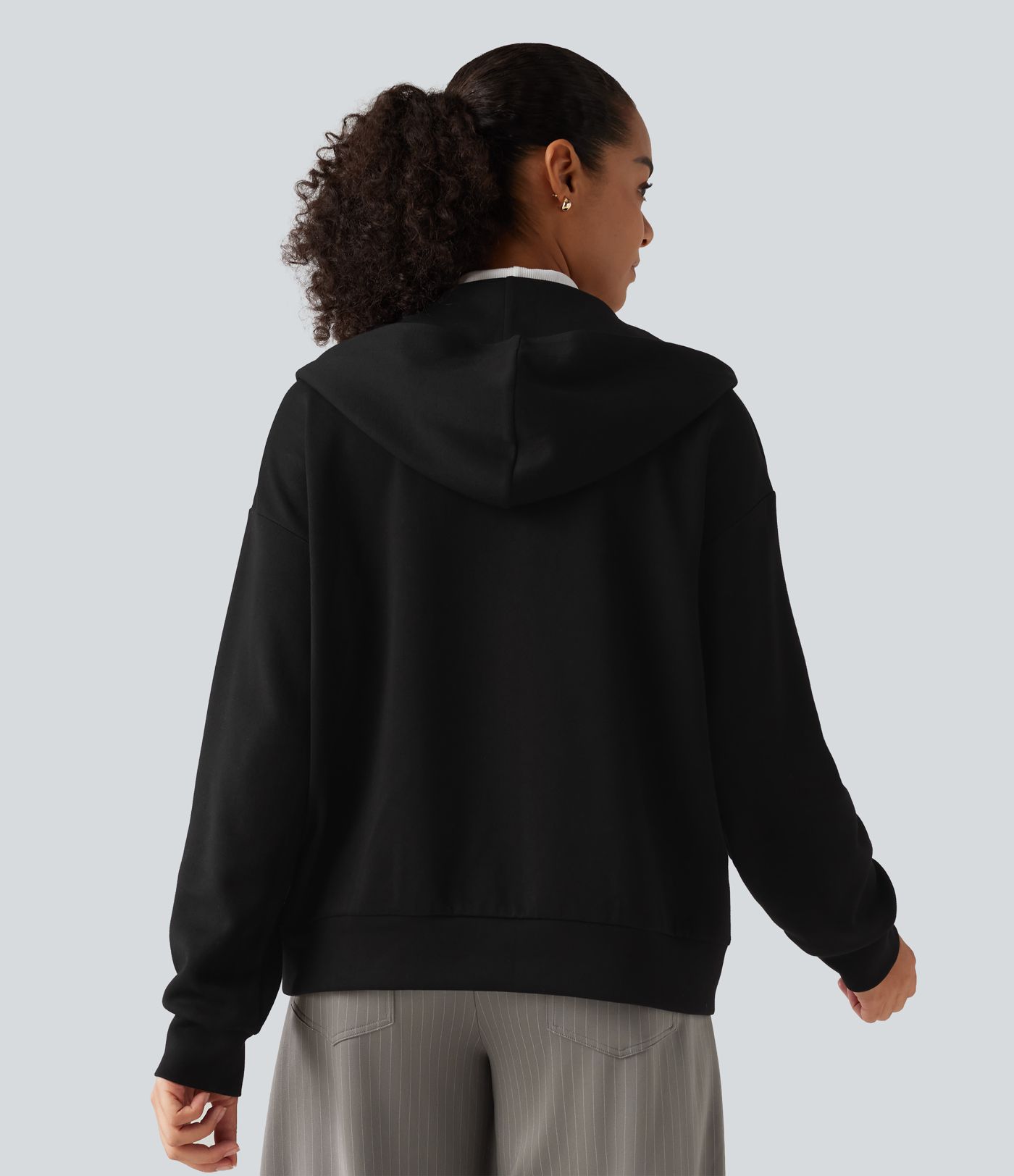 Hooded Dropped Shoulder Long Sleeve Work Sweatshirt Hooded Dropped Shoulder Long Sleeve Work Sweatshirt