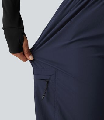 Mid Rise Drawstring Ruched Wide Leg Hiking Pants with Pockets Mid Rise Drawstring Ruched Wide Leg Hiking Pants with Pockets
