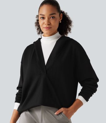 Hooded Dropped Shoulder Long Sleeve Work Sweatshirt Hooded Dropped Shoulder Long Sleeve Work Sweatshirt