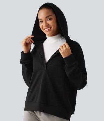 Hooded Dropped Shoulder Long Sleeve Work Sweatshirt Hooded Dropped Shoulder Long Sleeve Work Sweatshirt