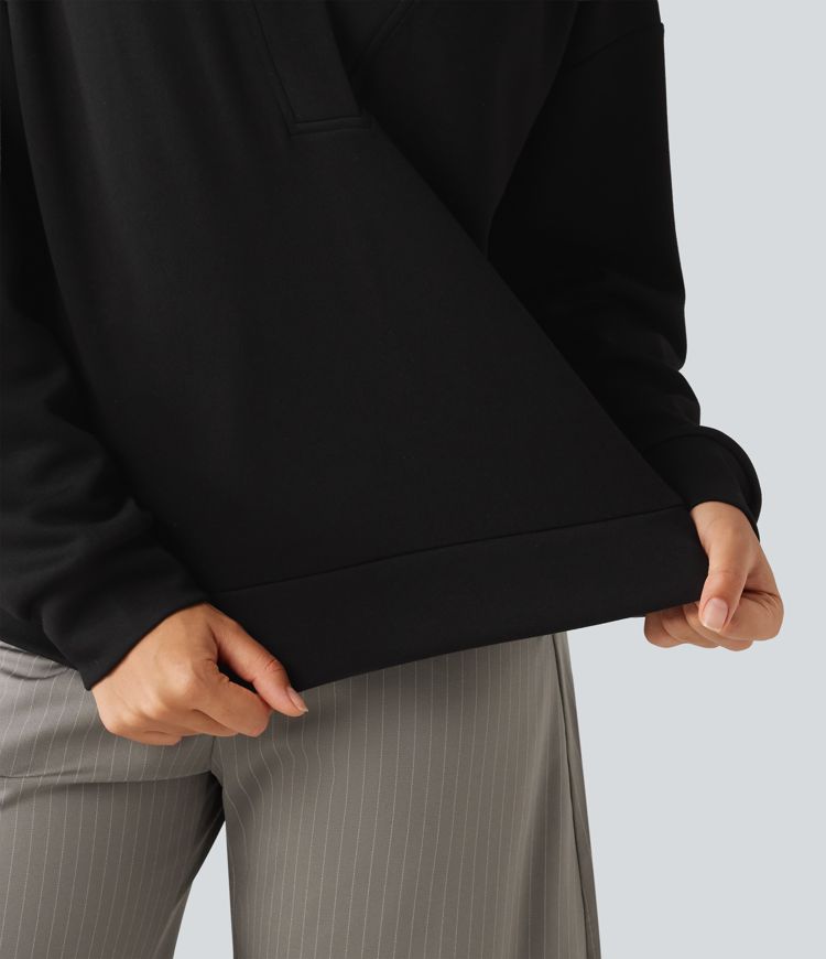 Hooded Dropped Shoulder Long Sleeve Work Sweatshirt Hooded Dropped Shoulder Long Sleeve Work Sweatshirt