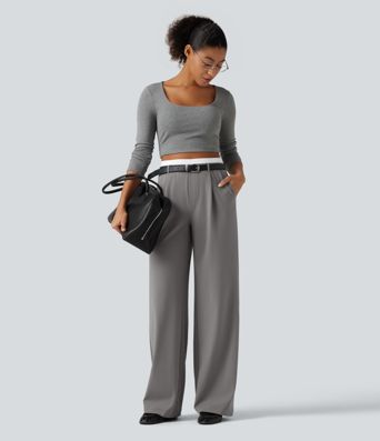 Halara Flex™ DayStretch High Waisted Straight Leg Work Pants with Pockets