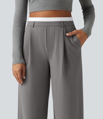 Halara Flex™ DayStretch High Waisted Straight Leg Work Pants with Pockets