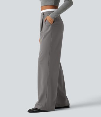 Halara Flex™ DayStretch High Waisted Straight Leg Work Pants with Pockets