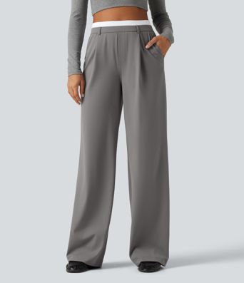 Halara Flex™ DayStretch High Waisted Straight Leg Work Pants with Pockets