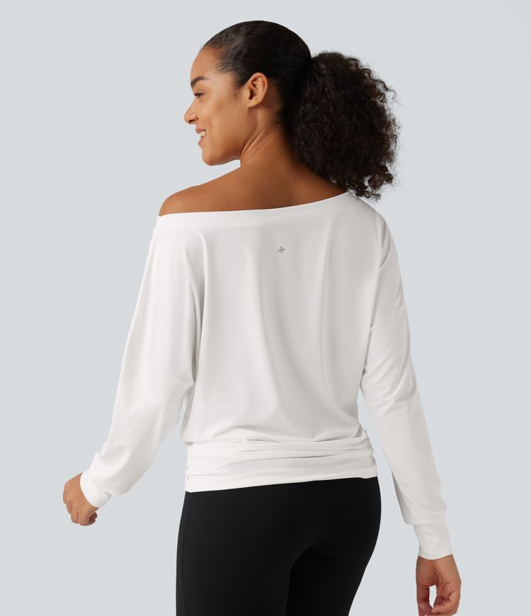 Top deportivo para yoga de manga larga con fruncidos Top deportivo para yoga de manga larga con fruncidos