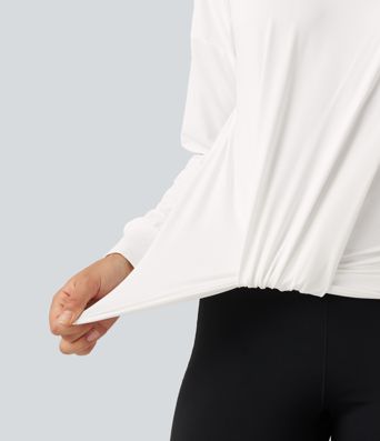 Top deportivo para yoga de manga larga con fruncidos Top deportivo para yoga de manga larga con fruncidos