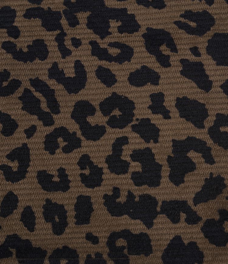High Waisted Leopard Print Corduroy Casual Mini Skirt with Built-in Shorts and Pockets