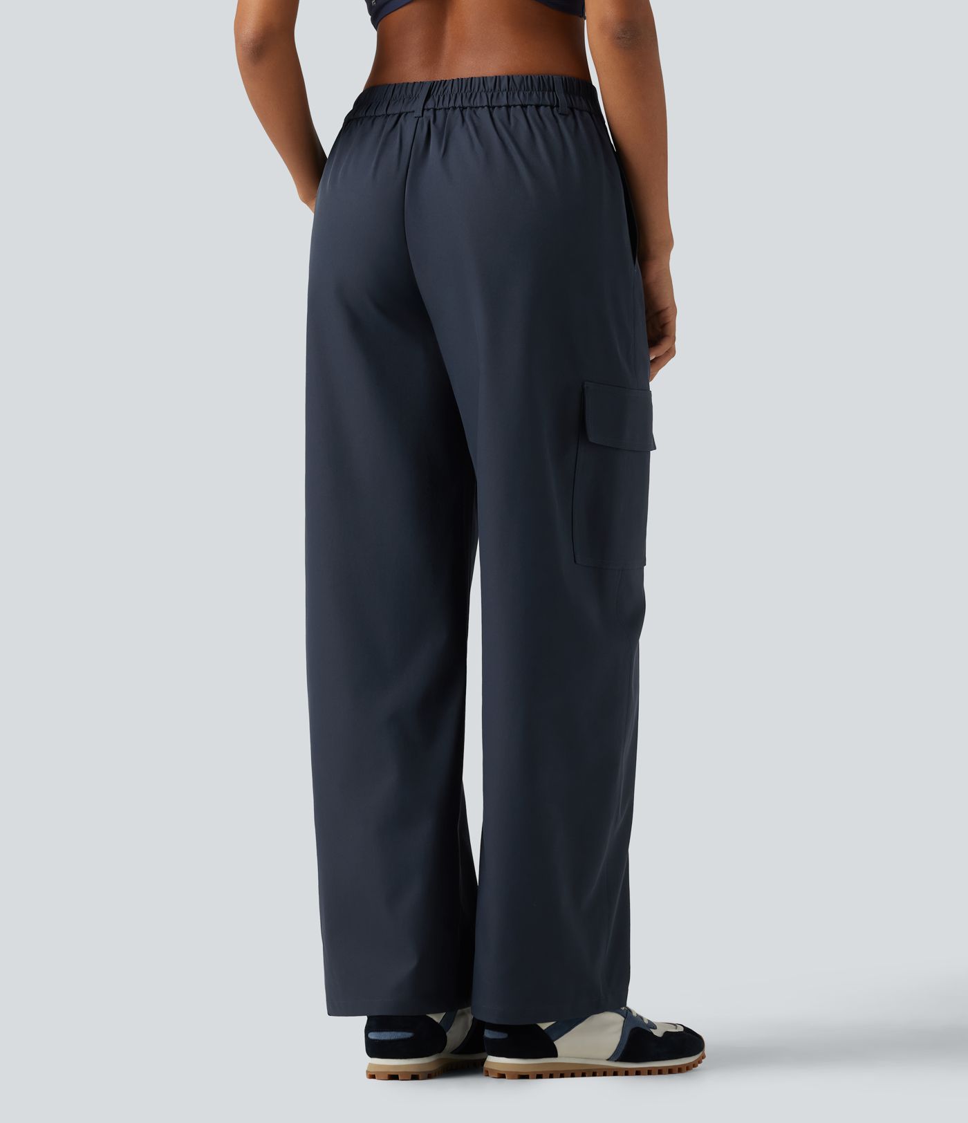Water Repellent Wear-Resistant Mid Rise Barrel Leg Hiking Cargo Pants with Pockets Water Repellent Wear-Resistant Mid Rise Barrel Leg Hiking Cargo Pants with Pockets