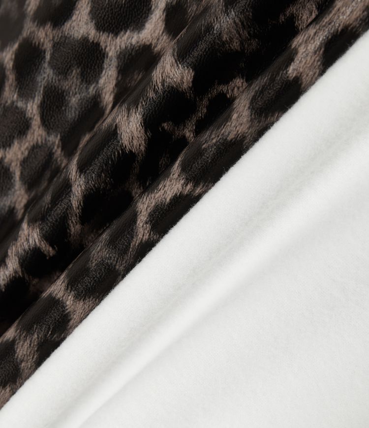 High Waisted Stretchy PU Leopard Print Leather Flare Casual Pants with Pockets