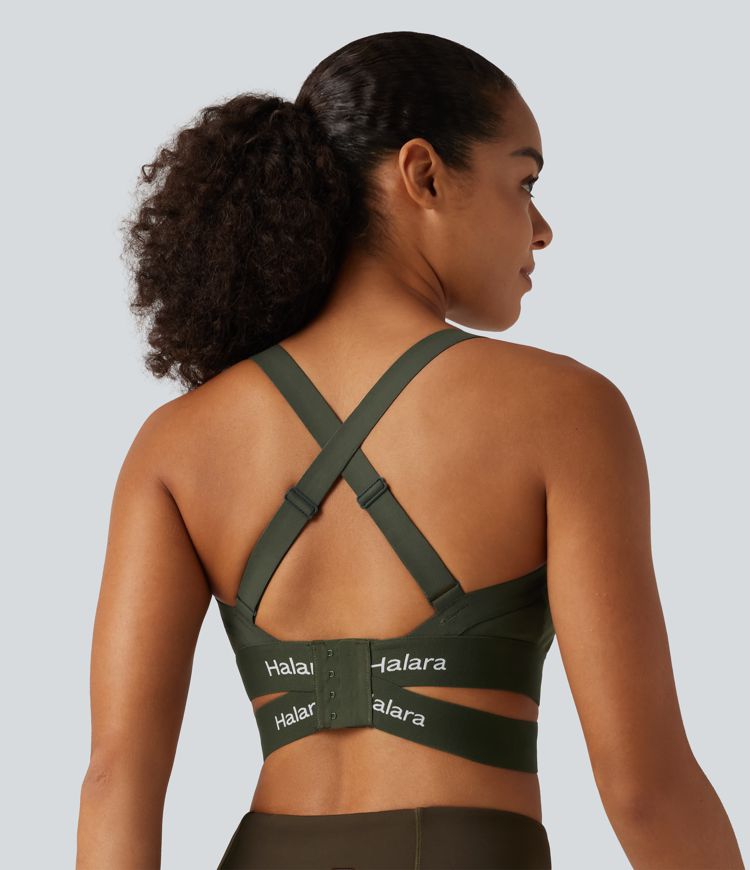 Halara UltraSculpt™ Medium Support U Neck Crossover Training Sports Bra with Non-Removable Pad Halara UltraSculpt™ Medium Support U Neck Crossover Training Sports Bra with Non-Removable Pad