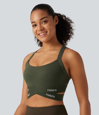 Halara UltraSculpt™ Medium Support U Neck Crossover Training Sports Bra with Non-Removable Pad Halara UltraSculpt™ Medium Support U Neck Crossover Training Sports Bra with Non-Removable Pad