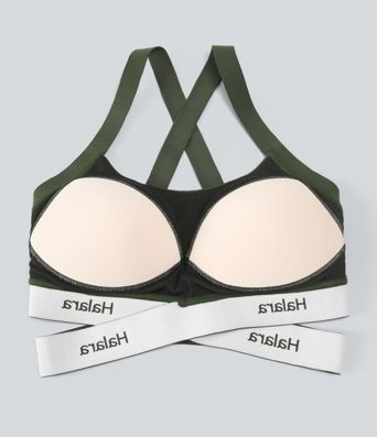 Halara UltraSculpt™ Medium Support U Neck Crossover Training Sports Bra with Non-Removable Pad Halara UltraSculpt™ Medium Support U Neck Crossover Training Sports Bra with Non-Removable Pad