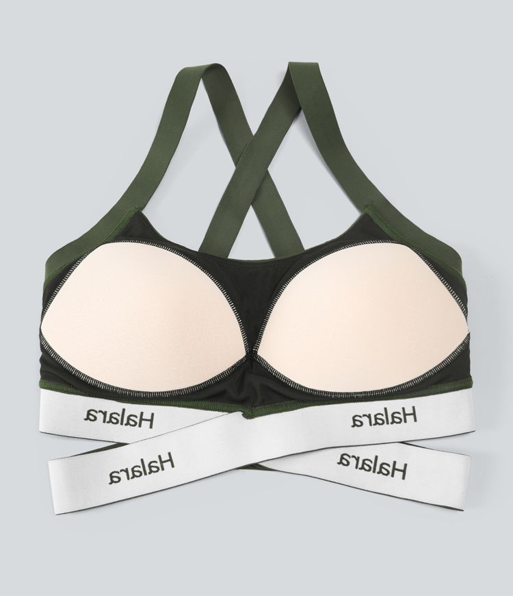 Halara UltraSculpt™ Medium Support U Neck Crossover Training Sports Bra with Non-Removable Pad Halara UltraSculpt™ Medium Support U Neck Crossover Training Sports Bra with Non-Removable Pad