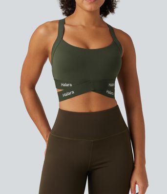 Halara UltraSculpt™ Medium Support U Neck Crossover Training Sports Bra with Non-Removable Pad Halara UltraSculpt™ Medium Support U Neck Crossover Training Sports Bra with Non-Removable Pad