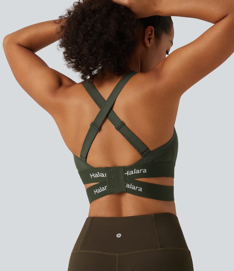 Halara UltraSculpt™ Medium Support U Neck Crossover Training Sports Bra with Non-Removable Pad Halara UltraSculpt™ Medium Support U Neck Crossover Training Sports Bra with Non-Removable Pad
