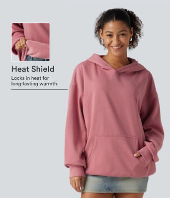 Hooded Long Sleeve Fleece Casual Sweatshirt