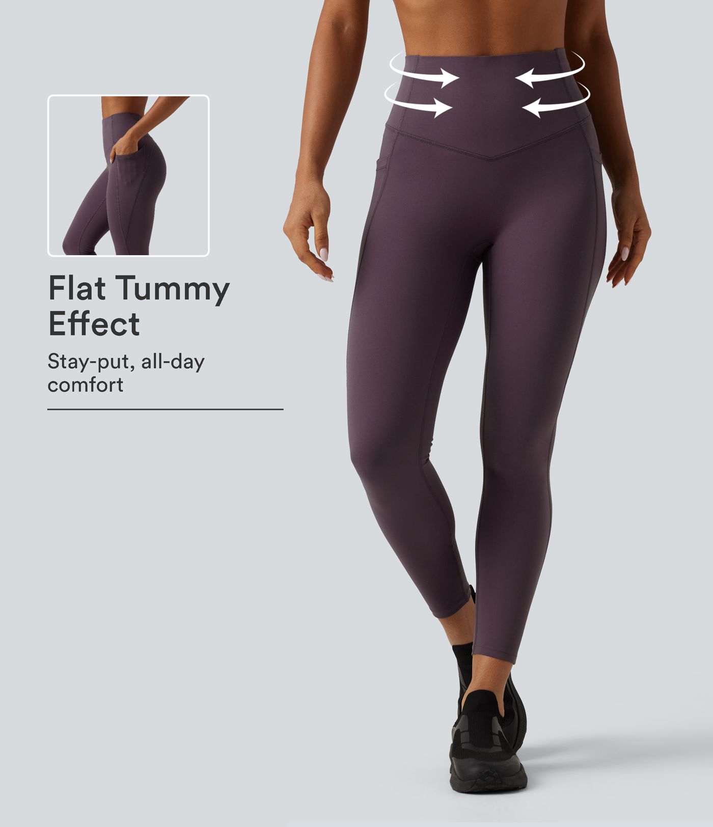 High Waisted Tummy Control Training Leggings with Pockets