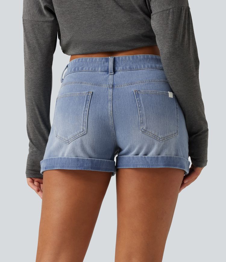 Halara Flex™ Low Rise Rolled Hem Casual Shorts 3" with Pockets Halara Flex™ Low Rise Rolled Hem Casual Shorts 3" with Pockets