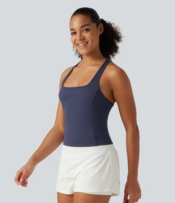 SoftlyZero™ Plush Square Neck Racerback Yoga Tank Top SoftlyZero™ Plush Square Neck Racerback Yoga Tank Top