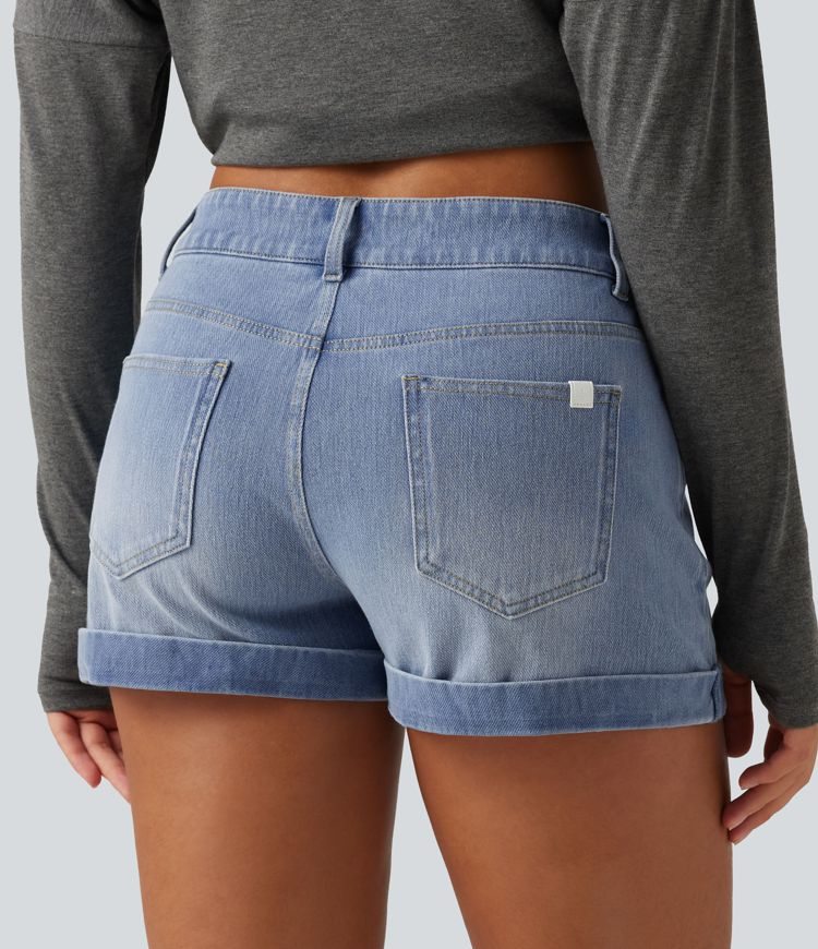 Halara Flex™ Low Rise Rolled Hem Casual Shorts 3" with Pockets Halara Flex™ Low Rise Rolled Hem Casual Shorts 3" with Pockets