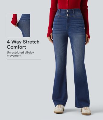 Halara Flex™ jeans bootcut de talle alto con bolsillos