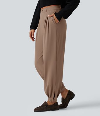 Halara Flex™ DayStretch Wrinkle Recovery Mid Rise Ruched Work Joggers with Pockets
