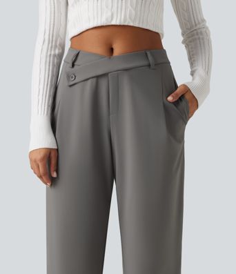 Halara Flex™ DayStretch High Waisted Asymmetric Tapered Work Pants with Pockets
